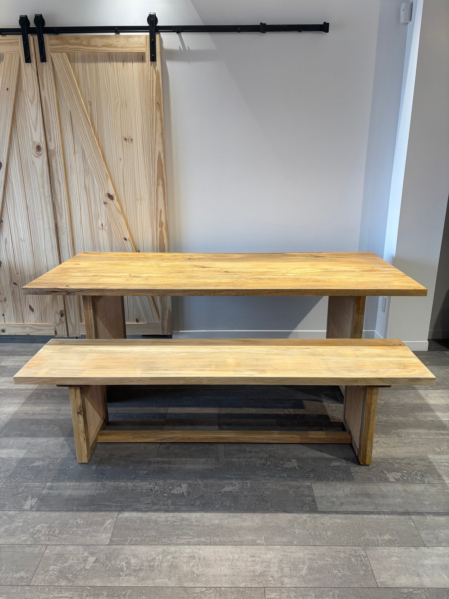 Ensemble banc & table en bois de Manguier
