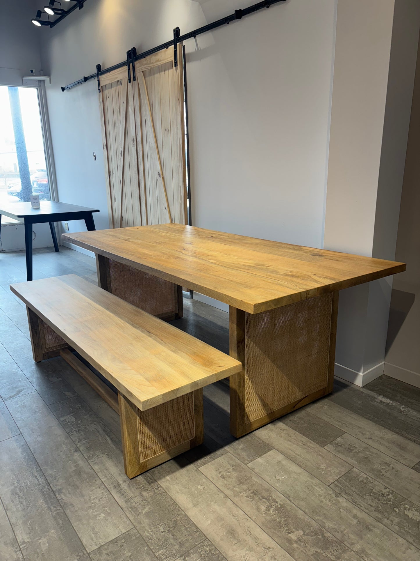 Ensemble banc & table en bois de Manguier