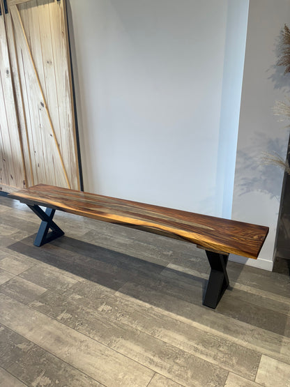 Banc en bois de rose gris 80”