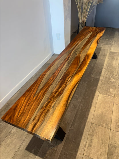 Banc en bois de rose gris 80”