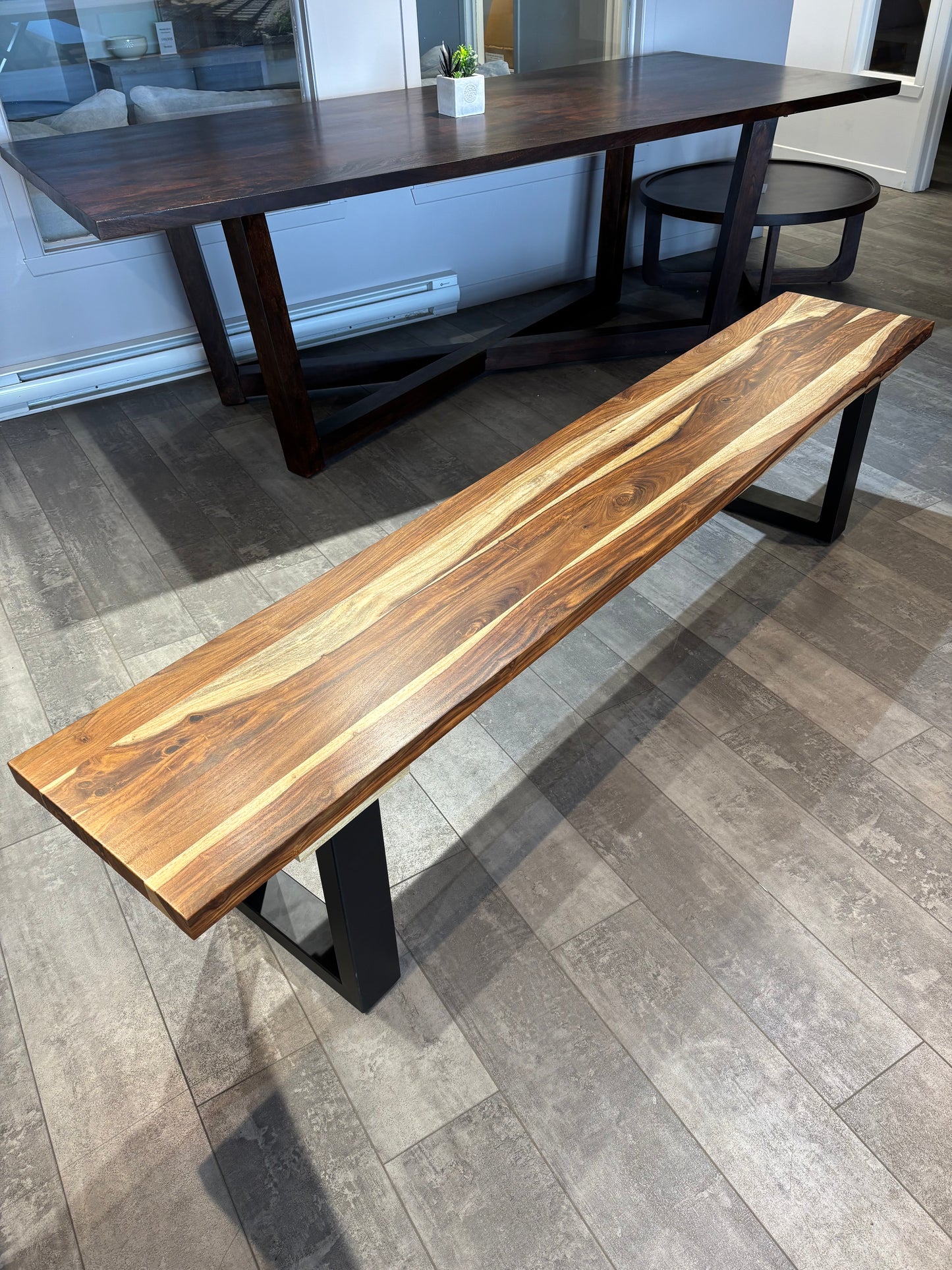 Banc en bois de rose naturel 80”