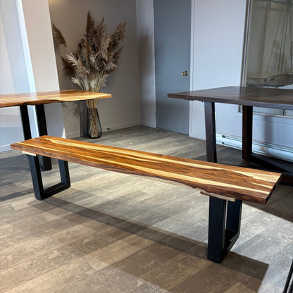 Banc en bois de rose naturel 80”