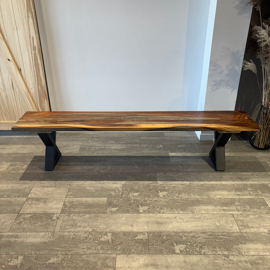 Banc en bois de rose gris 80”
