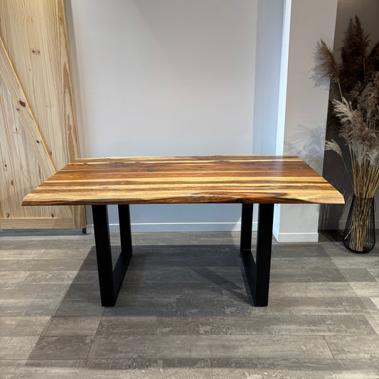 Table avec extensions bois de rose naturel 96”