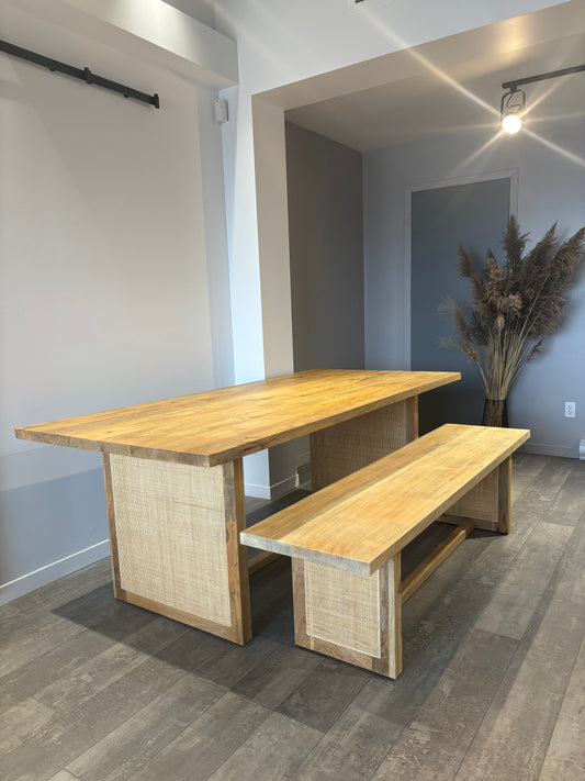 Ensemble banc & table en bois de Manguier